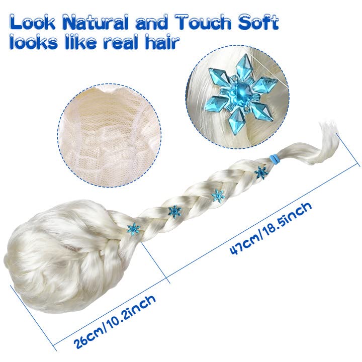 Tacobear 10Pcs Frozen Elsa Costume Dress For Girls Kids Toddler Princess Dress Up Clothes For Little Girls With Elsa Accessories Gloves Crown Wands Wig Necklace For 3T Kids Christmas Birthday Party - Image 5